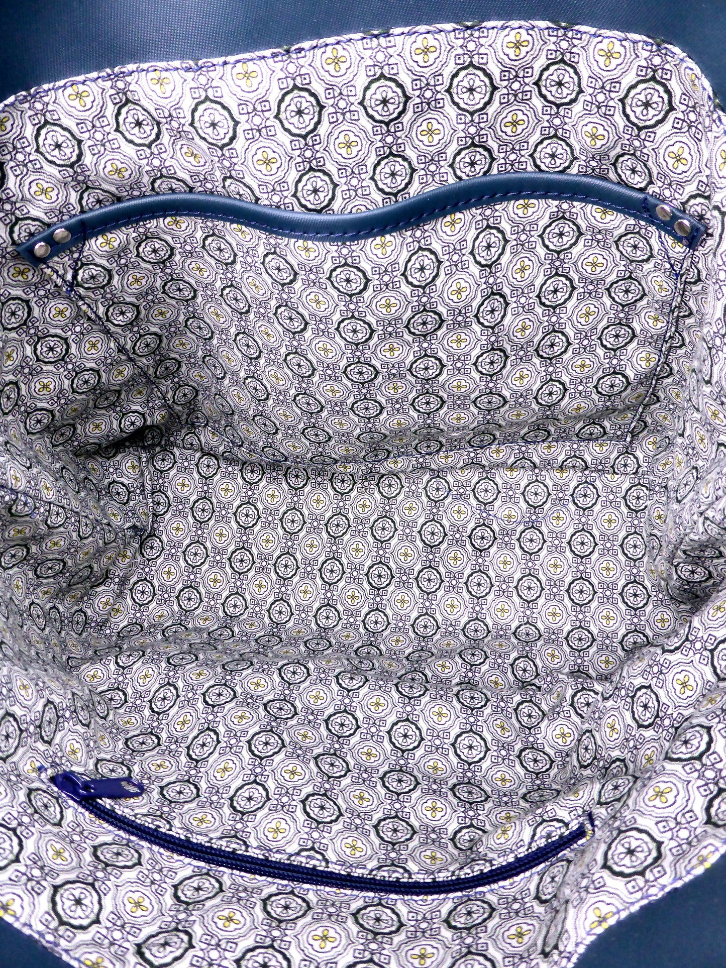 Tote Bag - Blau & grün mit Quaste
