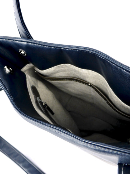 Schultertasche - Blau & Taupe