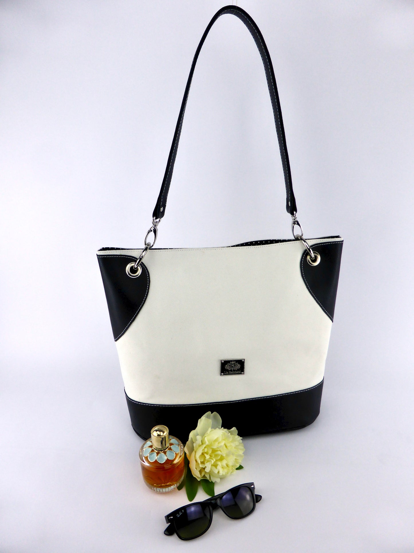 Tote Bag - Creme mit schwarz
