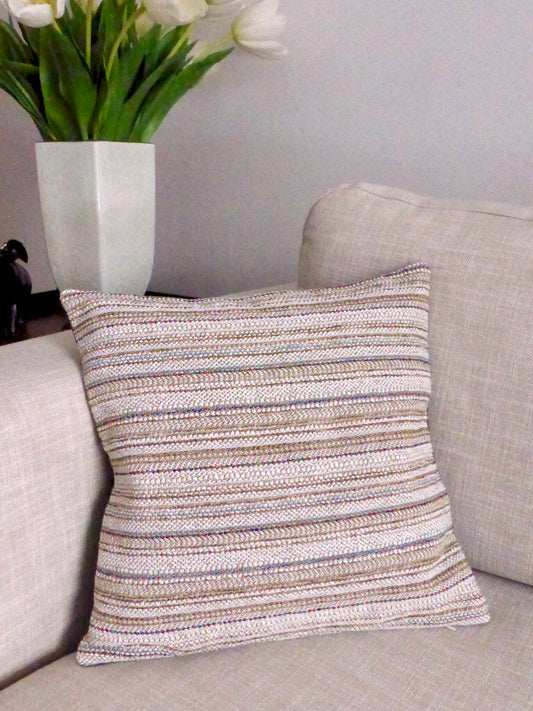 Kissenbezug in Beige- & Brauntönen mit Struktur, quadratisch